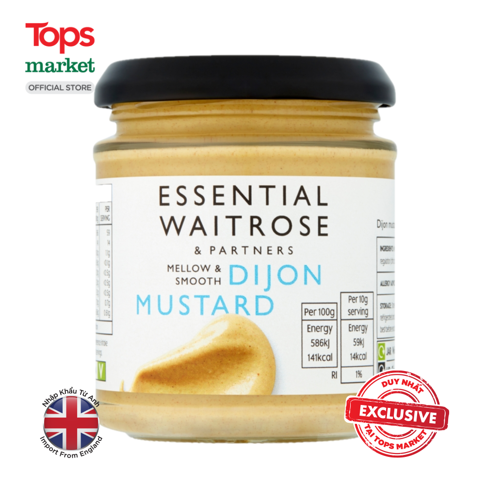 Mù Tạt Dijon Essential Waitrose & Partners Hũ 180G