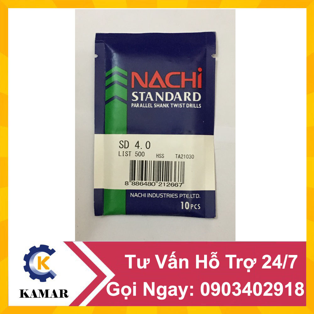 Mũi khoan nachi từ 4.0 đến 4.9mm hàng chính hãng