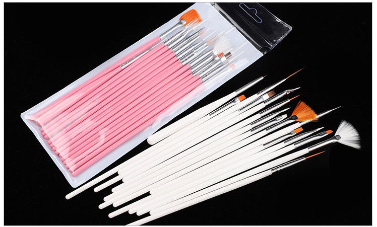 [HCM]Bộ cọ 15 cây vẽ móngBộ cọ vẽ móng 15 cây cho thợ nail chuyên nghiệpbo ve mong mau trang va hong