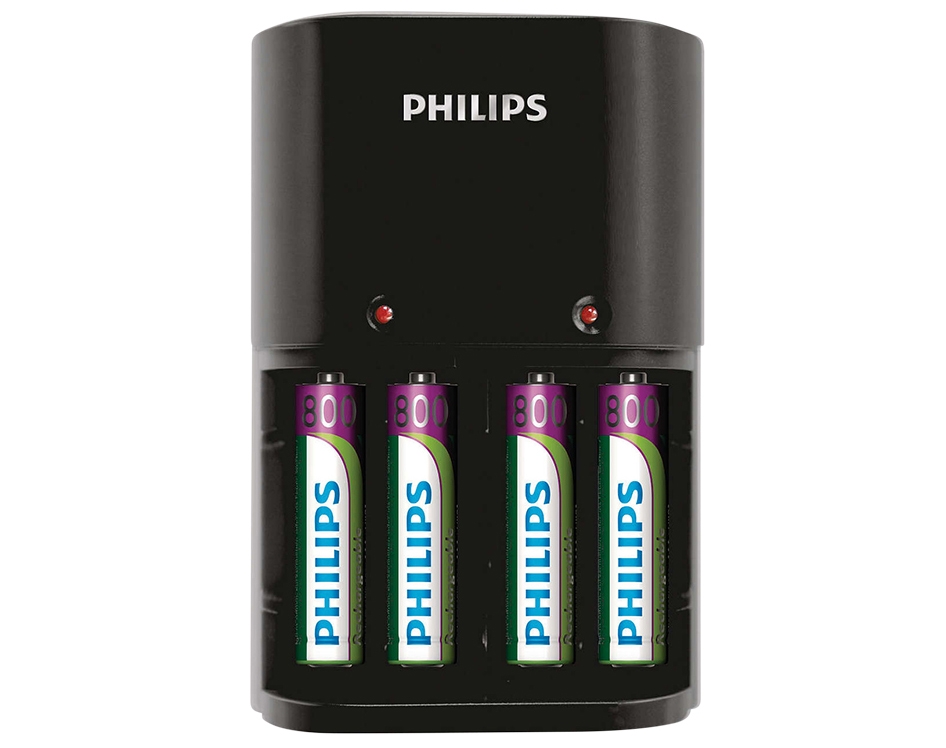 [HCM]Bộ Máy Sạc Và Pin Sạc Philips SCB1450NB AAA (Đen)