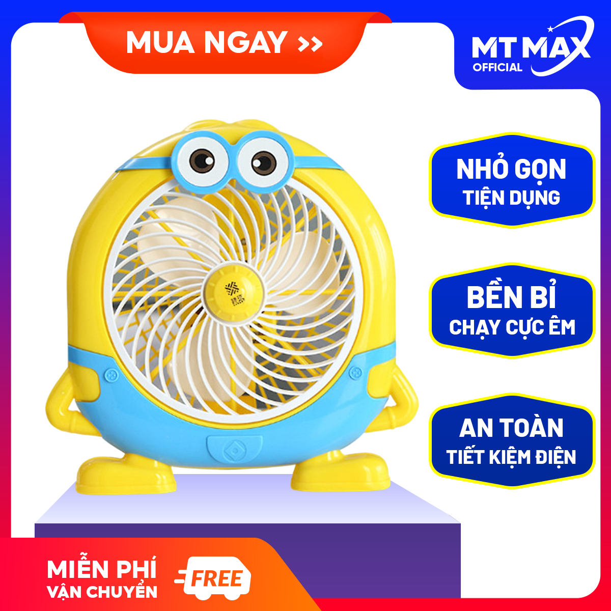 Quạt điện mini để bàn hình thú, Quạt để bàn, Quạt để bàn văn phòng dùng điện 220v, Quạt sạc tích điện, Quạt tích điện mini