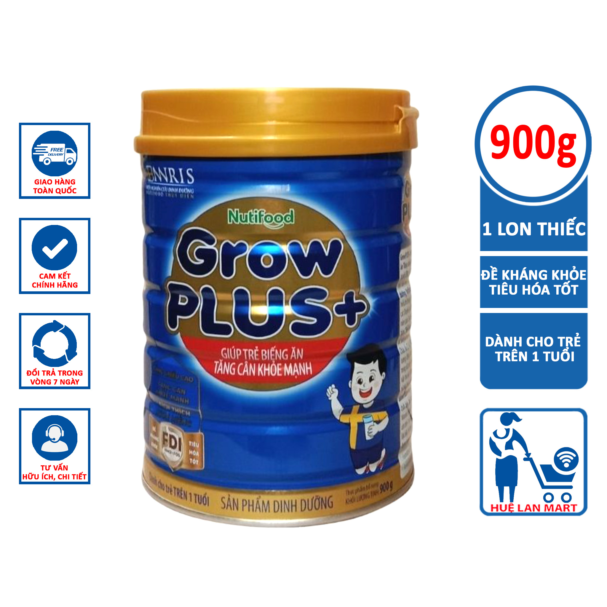 SỮA BỘT NUTIFOOD GROW PLUS+ XANH 900G