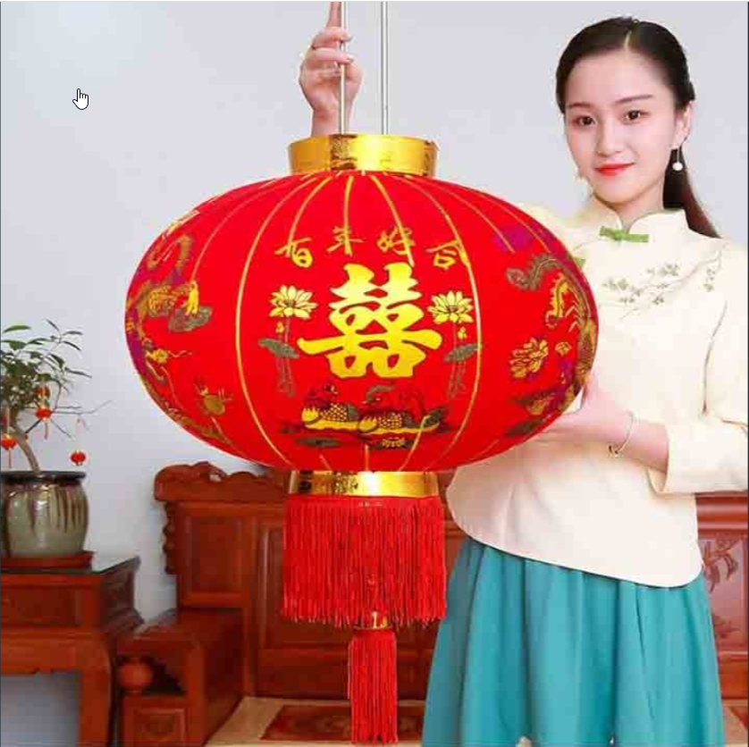 Đèn lồng nhung loại đẹp 80cm - Đèn lồng nhung loại đẹp 80cm