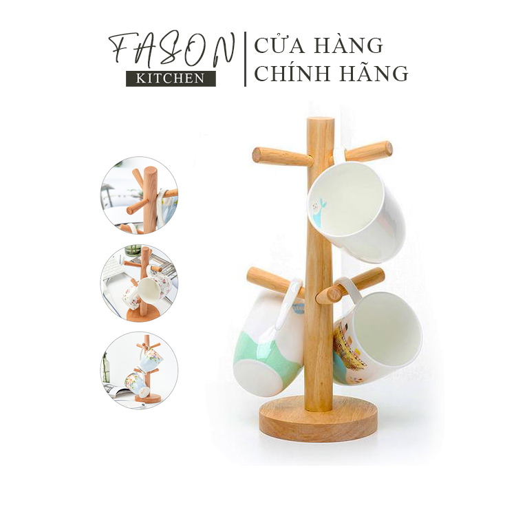Giá Treo Cốc Chén, Ly Uống Rượu Có Móc Đẹp Bằng Gỗ Trơn Phong Cách Nhật Bản, Trang Trí Bàn Trà, Cà Phê Độc Đáo - FASONKITCHEN