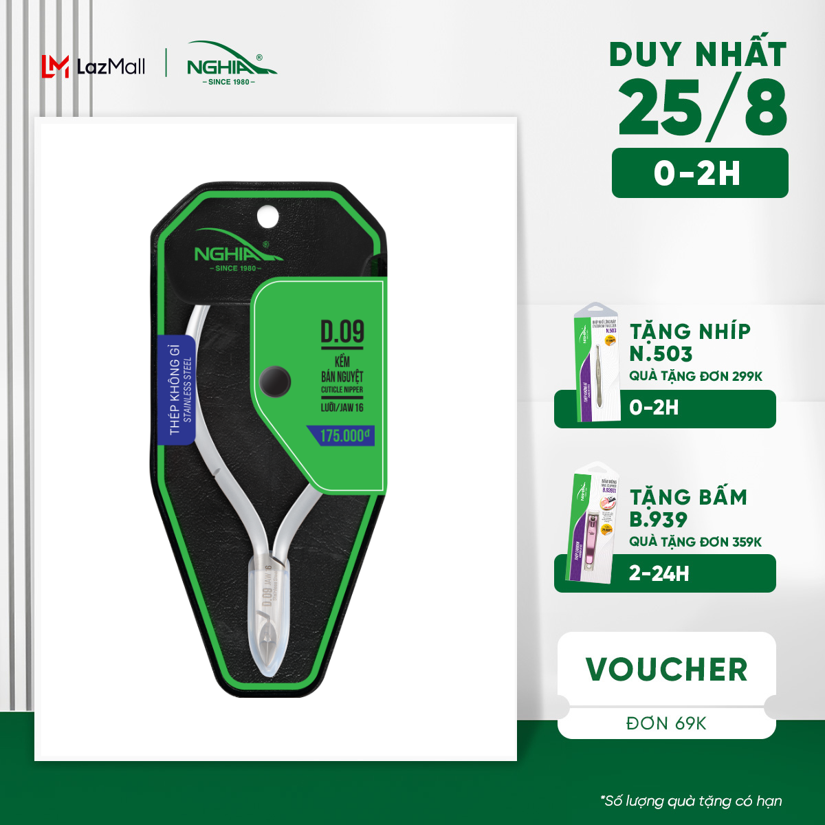 Kềm Cắt Da Bán Nguyệt Thép Không Gỉ KỀM NGHĨA D.09
