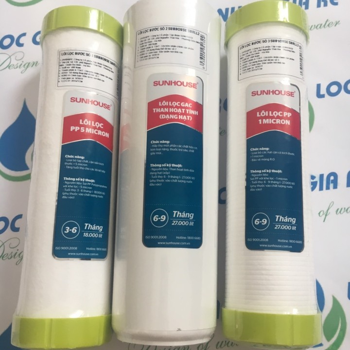 LÕI LỌC RO MÁY LỌC NƯỚC SUNHOUSE - LÕI 1,2,3
