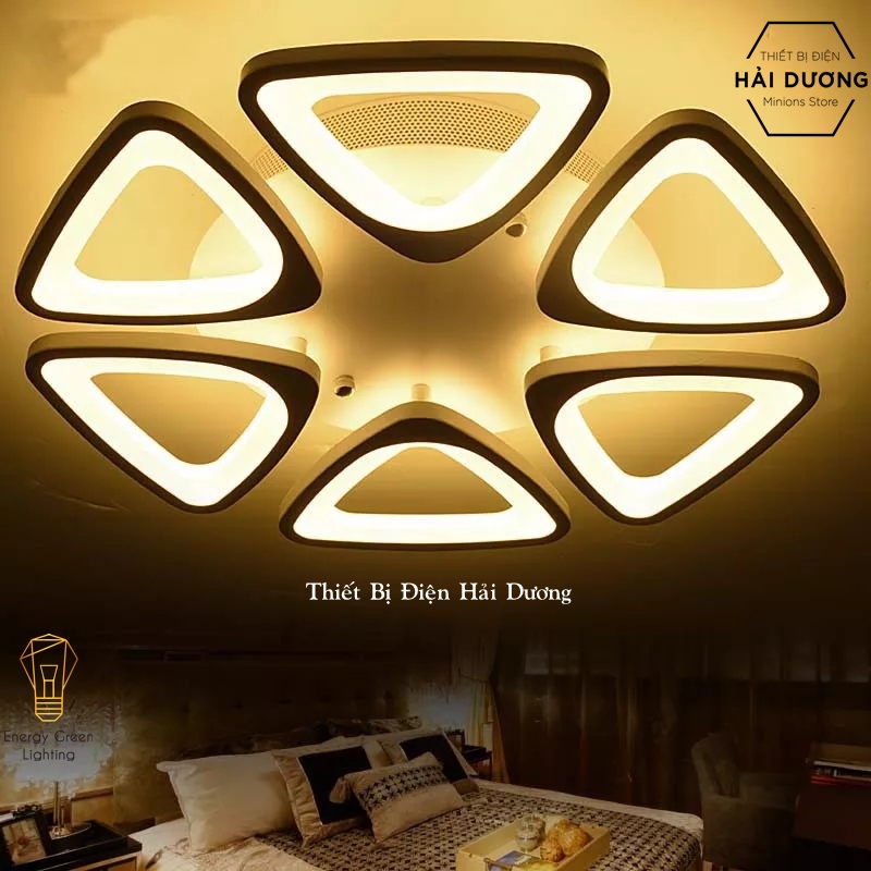 Đèn LED Ốp Trần Decor Mâm Tam Giác OT-060, Mâm Đuôi Cáo OT-062, Mâm Lá OT-068 - 3 Chế Độ Ánh Sáng - Tăng Giảm Ánh Sáng - Điều Khiển Từ Xa - Điều Khiển Qua Điện Thoại - Energy Green Lighting