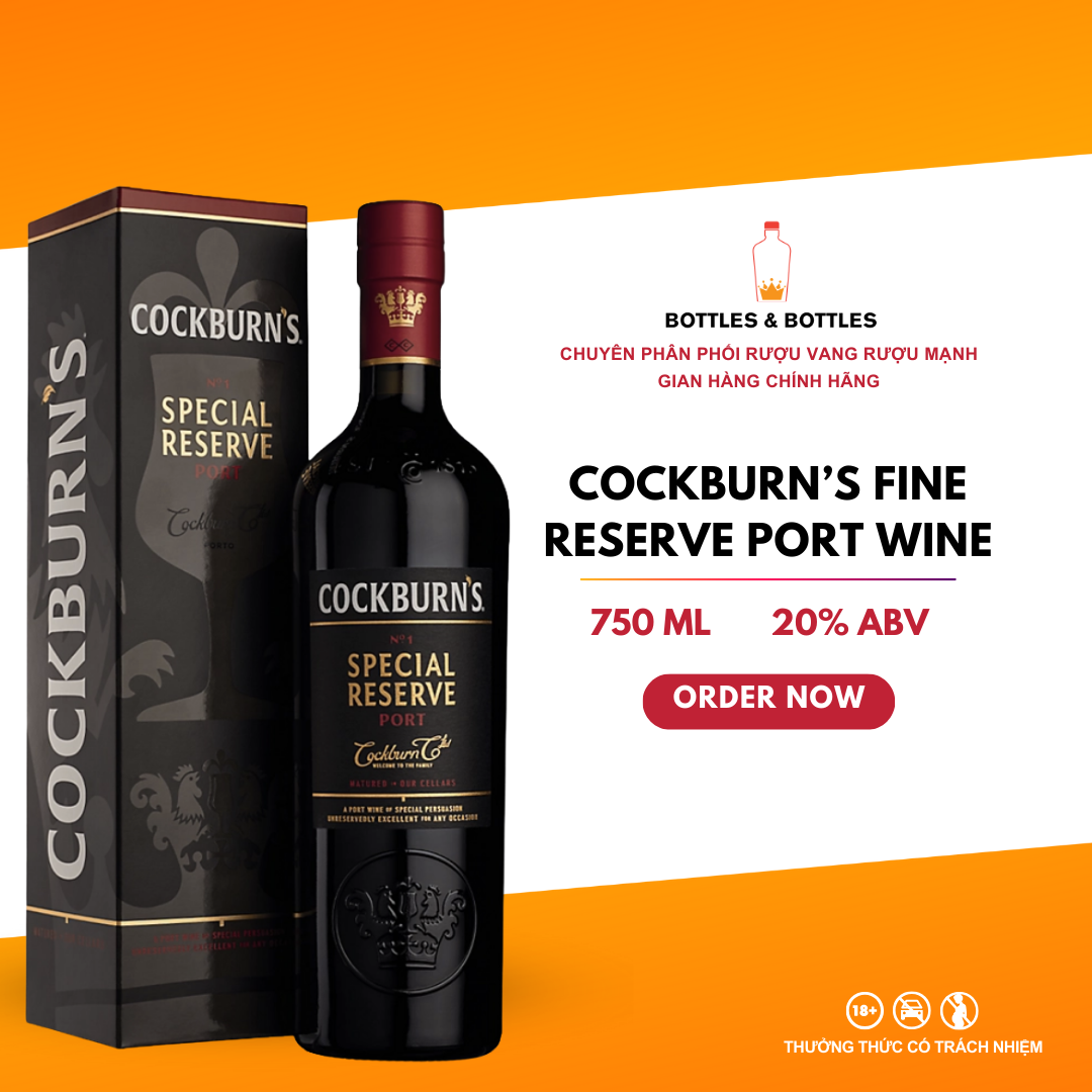 Rượu vang port cockburn's fine reserve port wine - 750ml - 20%