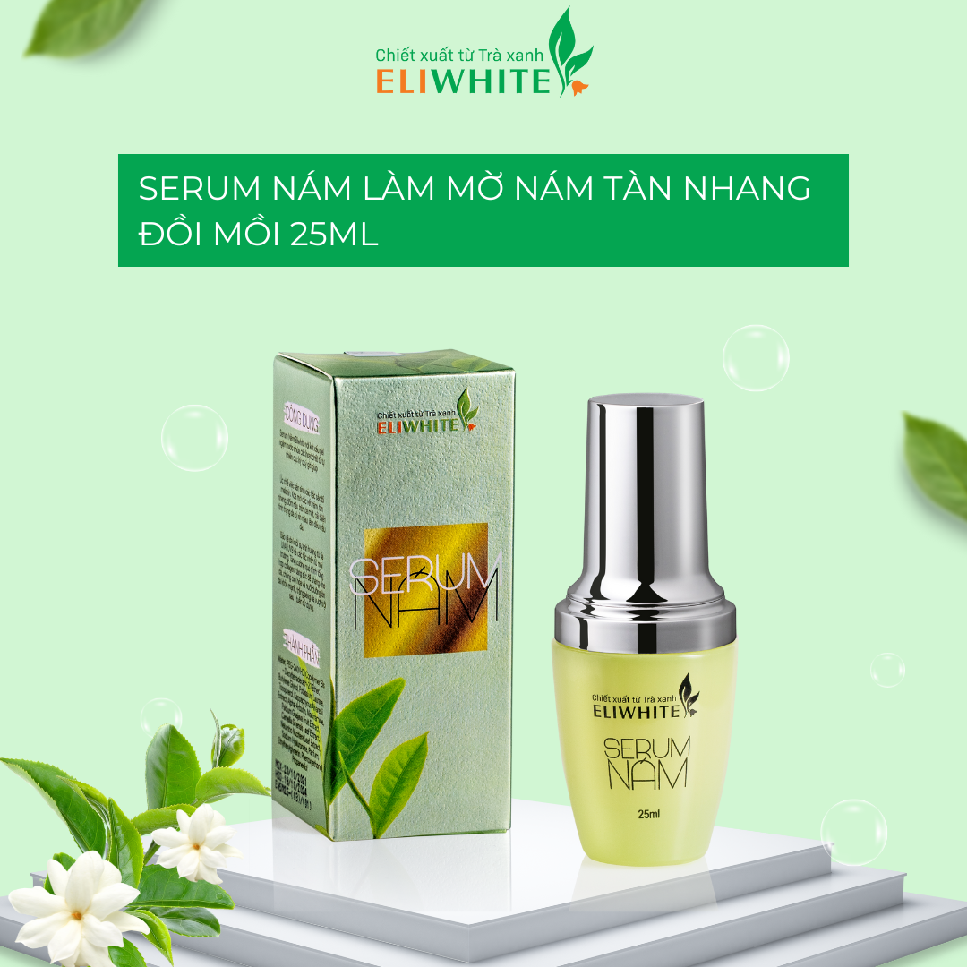 Serum nám trà xanh ELIWHITE làm mờ nám tàn nhang đồi mồi 25ml