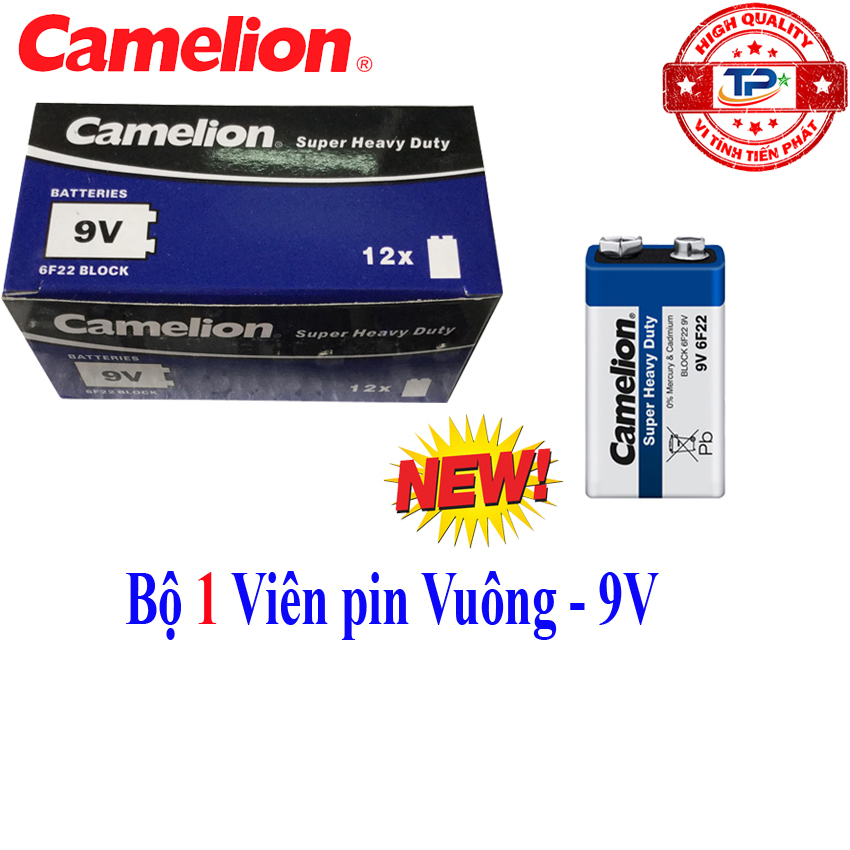 1 Viên Pin vuông 9V Camelion Super Heavy Duty Battery - 6F22 / SP1B