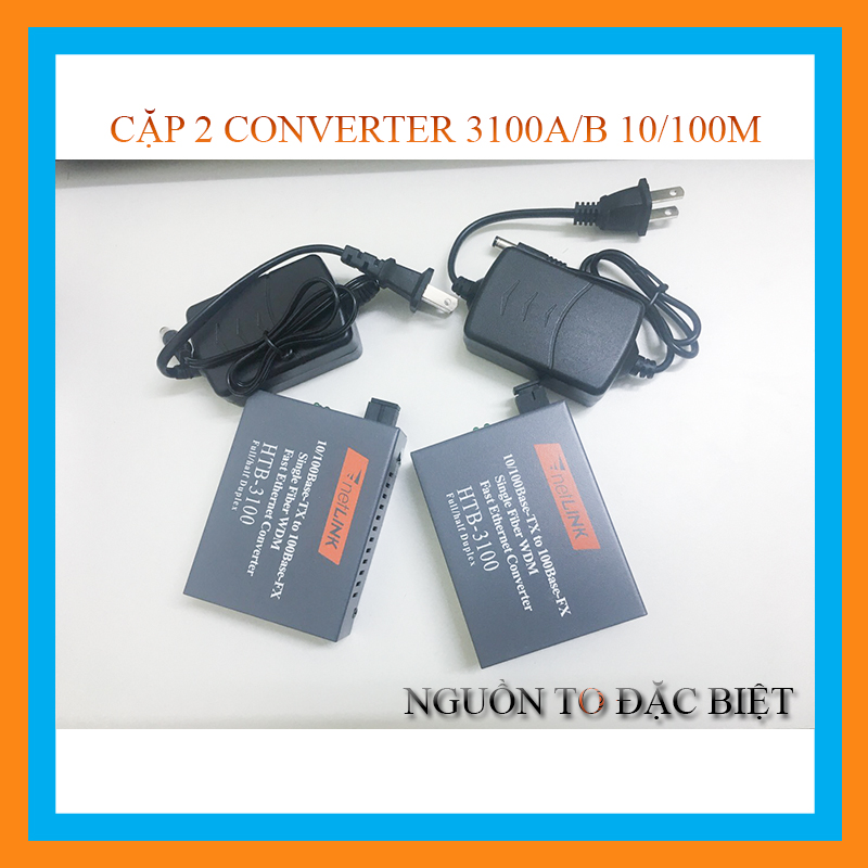 Bộ chuyển đổi quang điện 1 sợi converter 3100ab 10/100mbs