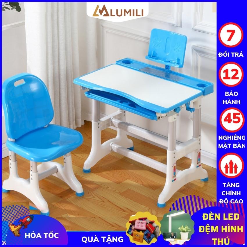 [Tặng đèn led + đệm ghế + giá đỡ sách] Bàn học sinh, bàn học cho bé Lumili T500 bàn học thông minh chống gù chống cận cho trẻ em từ 3 đến 15 tuổi phù hợp với học sinh tiểu học nâng hạ độ cao nghiêng mặt bàn
