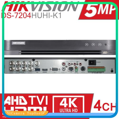 [HCM][NHÀ PHÂN PHỐI BH 2 NĂM FREESHIP 20K]Đầu ghi 4 kênh hikvision ds-7204huhi-k1 ( không hổ trợ cổng alarm ) đầu ghi hỗ trợ 5 loại camera: HDTVI 5MP/HDCVI/AHD  Analog camera