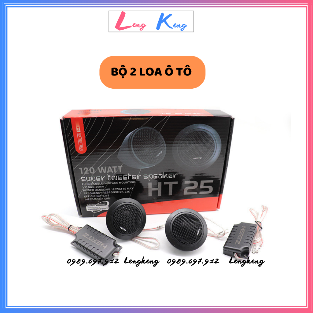 Bộ 2 loa ô tô herts - ht25 chuyên dụng lắp cho ô tô công suất 120w | loa treble ô tô nhập khẩu cao cấp