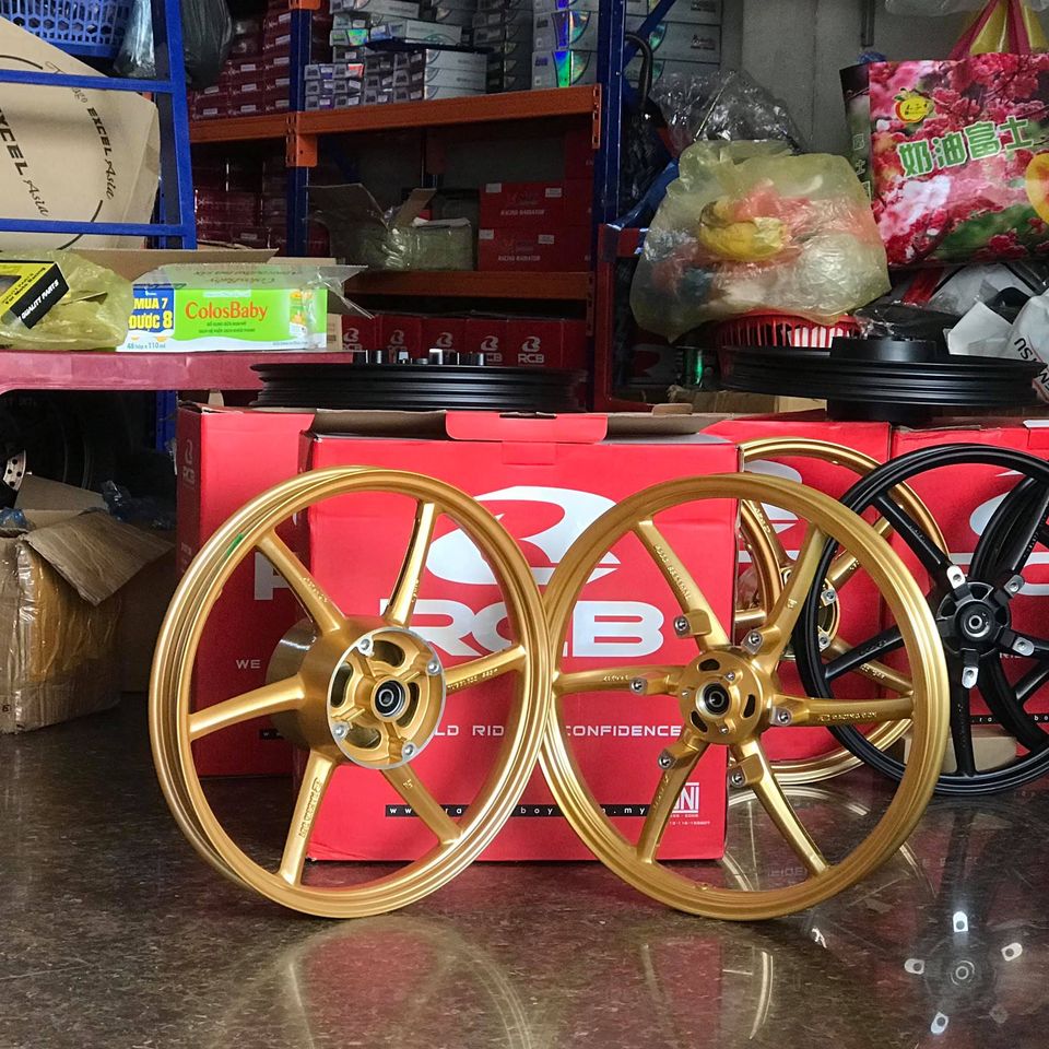 Mâm 6 cây RCB bản 1.6 Race gắn Winner X ABS Gold