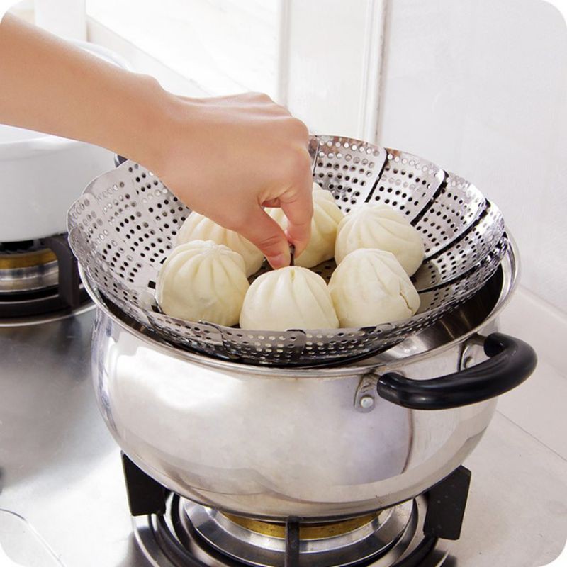 Rổ hấp inox sáng bóng không rỉ ,rổ hấp đa năng