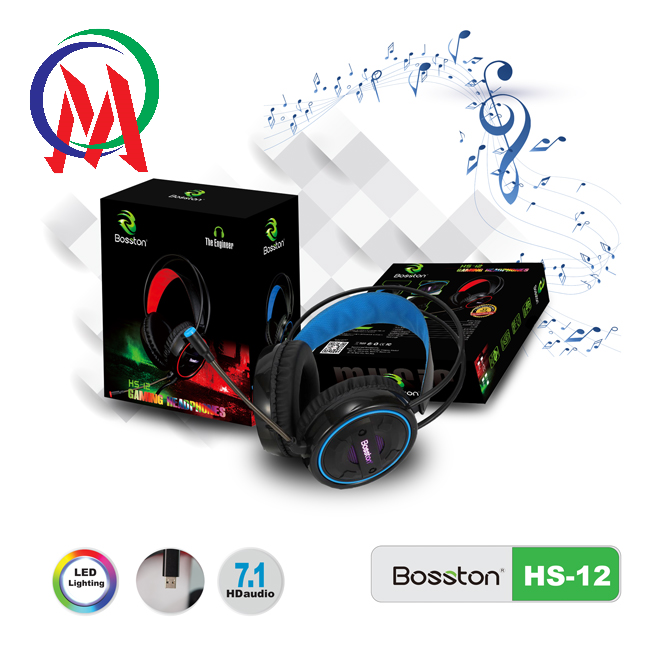 Tai nghe chụp tai 7.1 bosston hs-12 led gaming