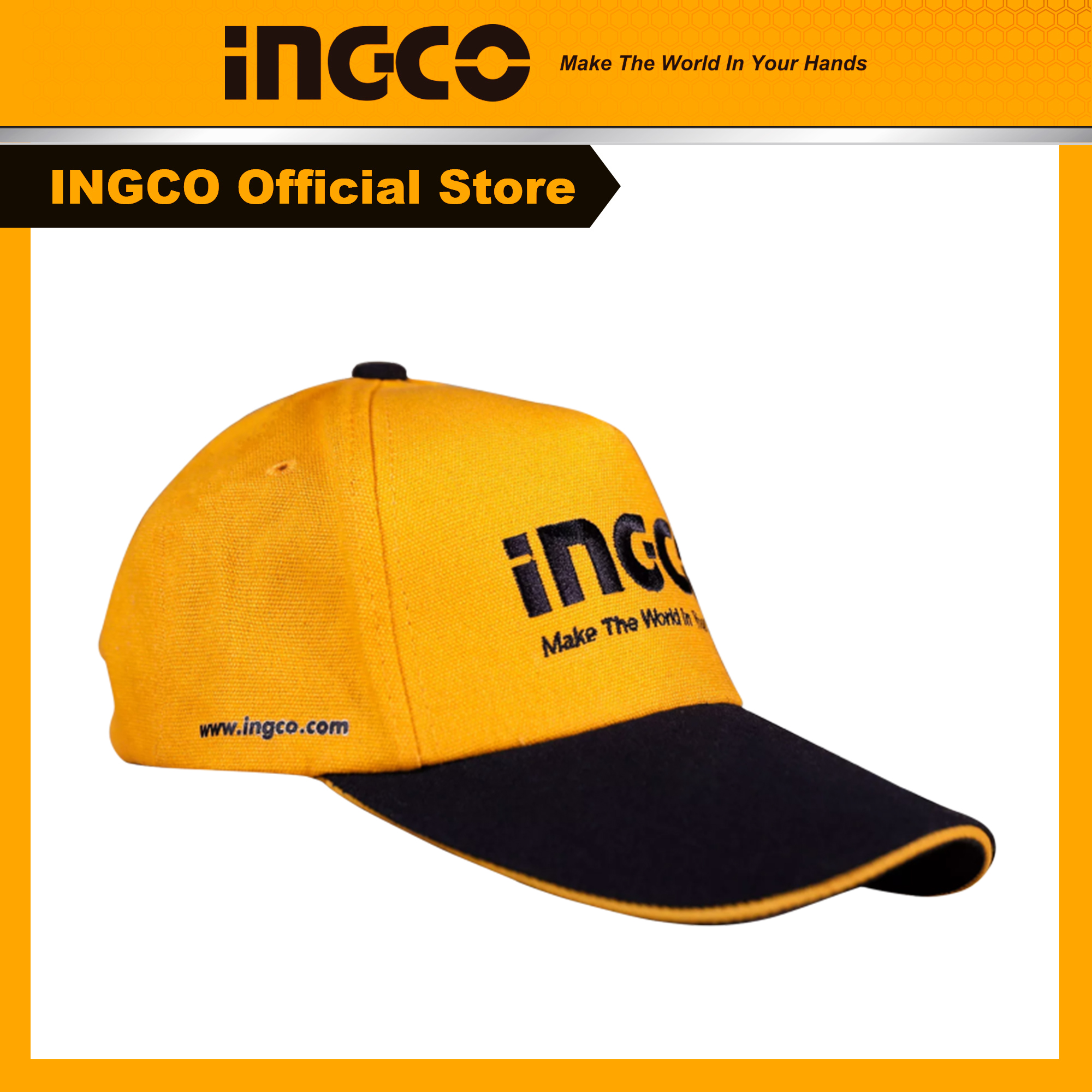 Mũ lưỡi trai nam hàng hiệu INGCO PMCA05 màu vàng đen