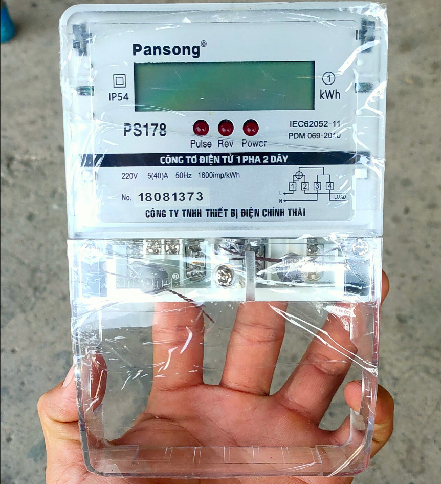Công tơ điện tử 1 pha 2 dây pansong ps178