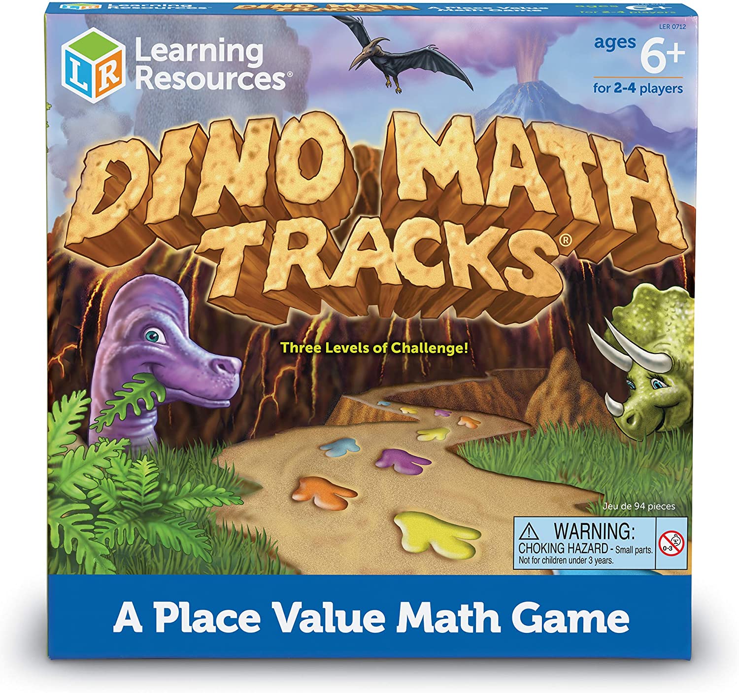 Learning resources bộ trò chơi toán học theo dấu khủng long - dino math tracks game