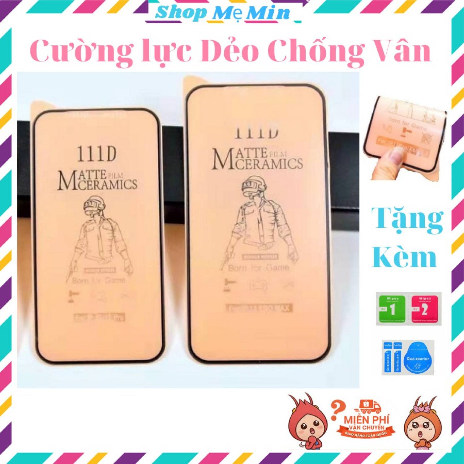 Kính cường lực iρhone gốm dẻo Chống vân 100D , siêu mỏng, siêu dẻo không sứt mẻ cho iρhone 6 đến 11ProMax