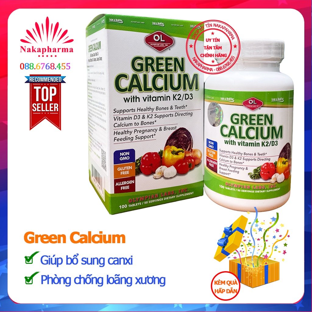 Olympian Labs Green Calcium - Bổ Sung Canxi Hữu Cơ Giúp Xương Chắc Khoẻ