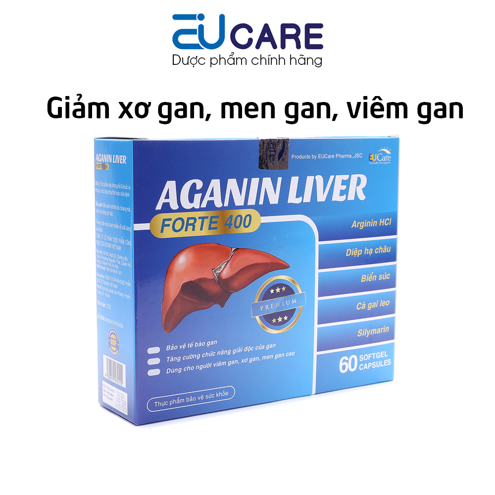 Viên uống bổ gan cà gai leo, diệp hạ châu Aganin Liver bảo vệ gan, giảm men gan, xơ gan, viêm gan - 60 viên