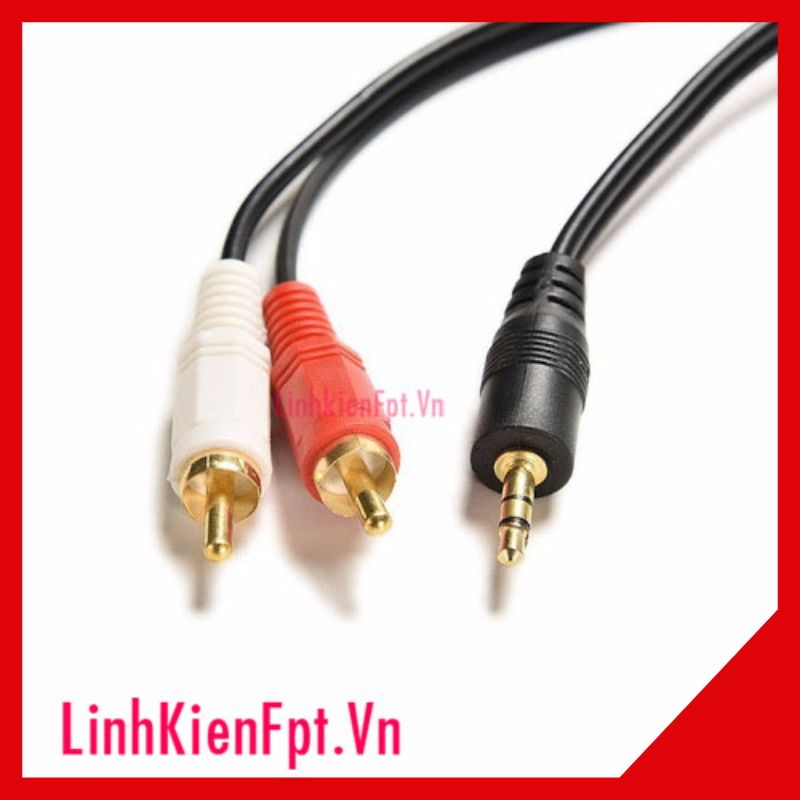 Dây cáp âm thanh 3.5mm to av 2 rca audio