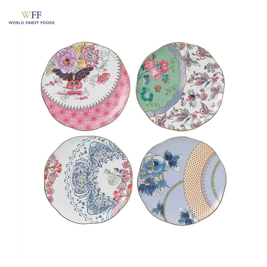 Bộ 4 đĩa Wedgwood Butterfly Bloom 20cm Nhập Khẩu Anh