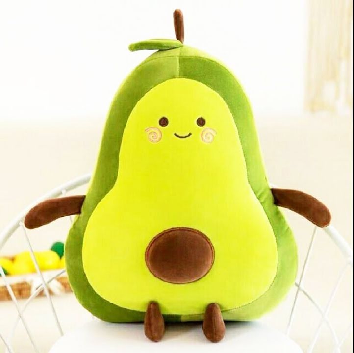 Gấu bông ôm trái bơ tròn nhung cực mịn