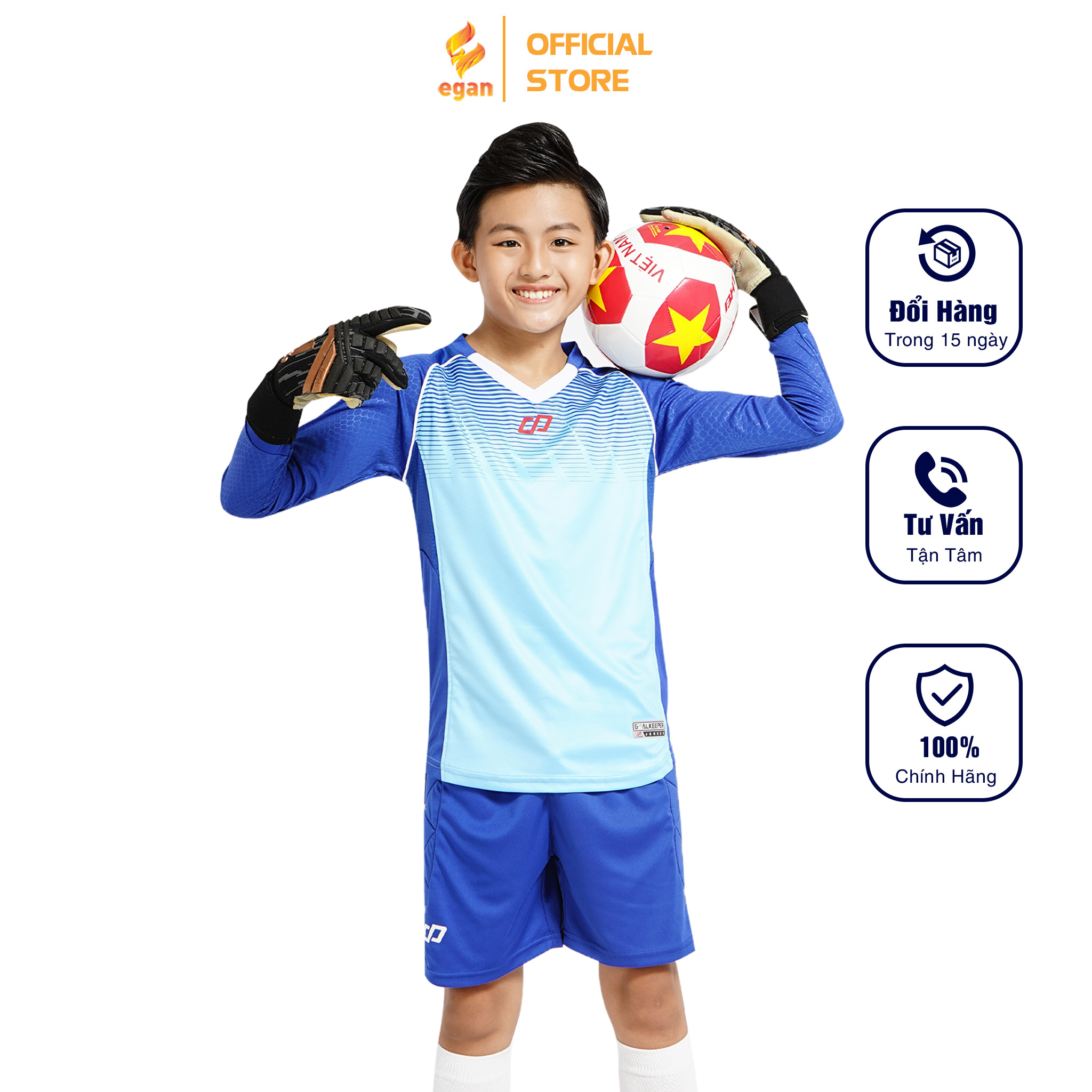 Quần Áo Thủ Môn Trẻ Em Iker CP SPORT Chất Vải Co Giãn Thấm Hút Mồ Hôi Kèm Mút Bảo Hộ Bên Trong TE05