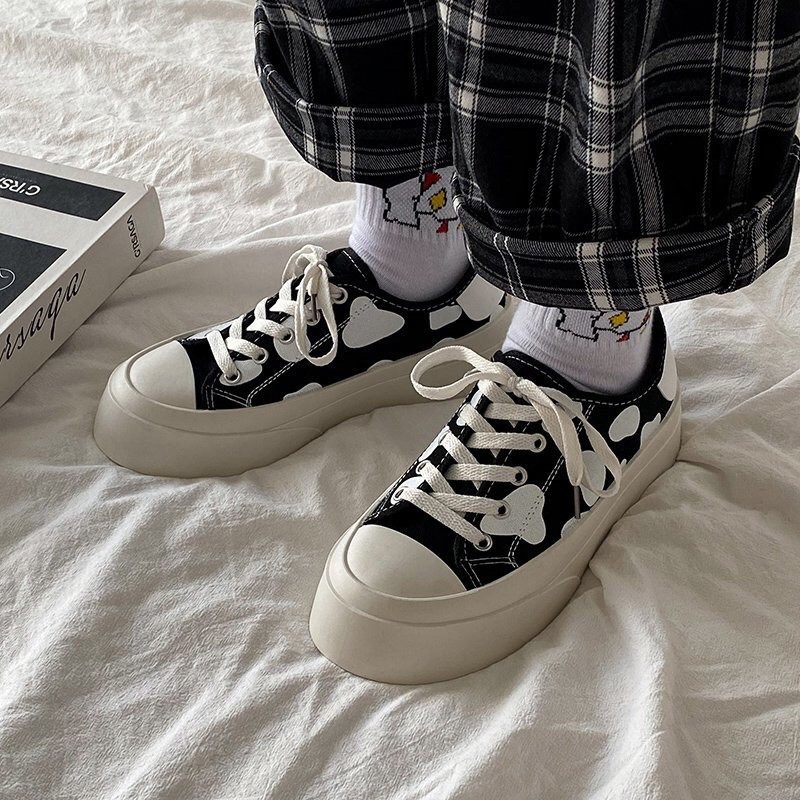 Giày thể thao nữ Ulzzang hình bò sữa đế bánh mỳ