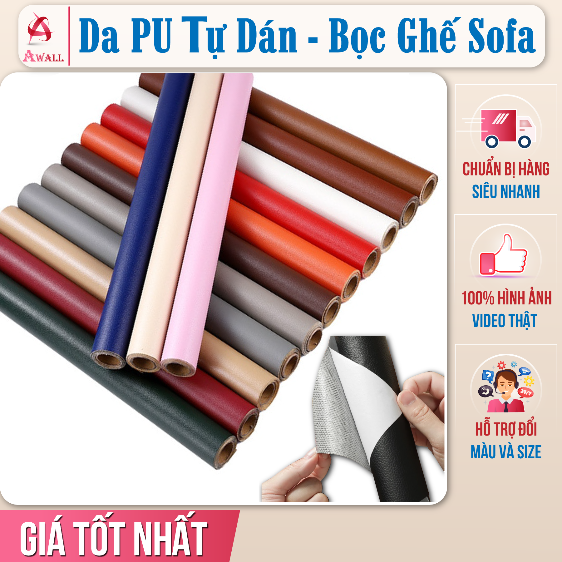 Miếng dán vải da PU bọc ghế sofa túi xách đồ da tự dán nhiều mẫu đẹp khổ 140x100cm - Miếng dán bọc ghế sofa bị rách - Miếng da bọc ghế - bọc da ghế ô tô - bọc ghế sofa