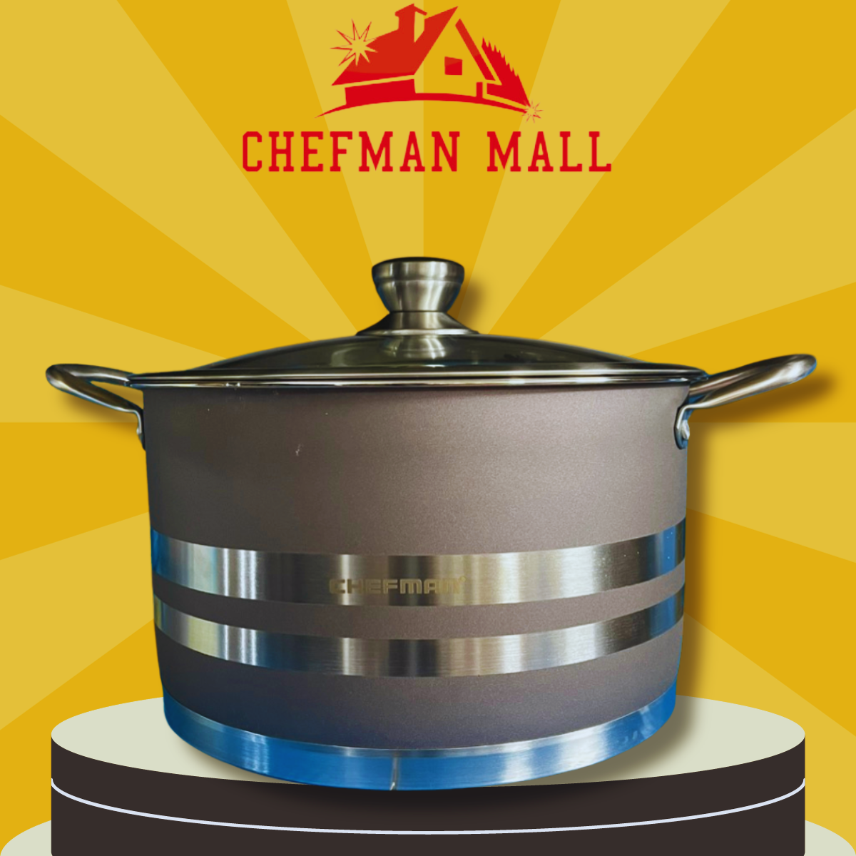Nồi luộc gà chefman cm-930, chất liệu inox cao cấp, đường kính 32cm