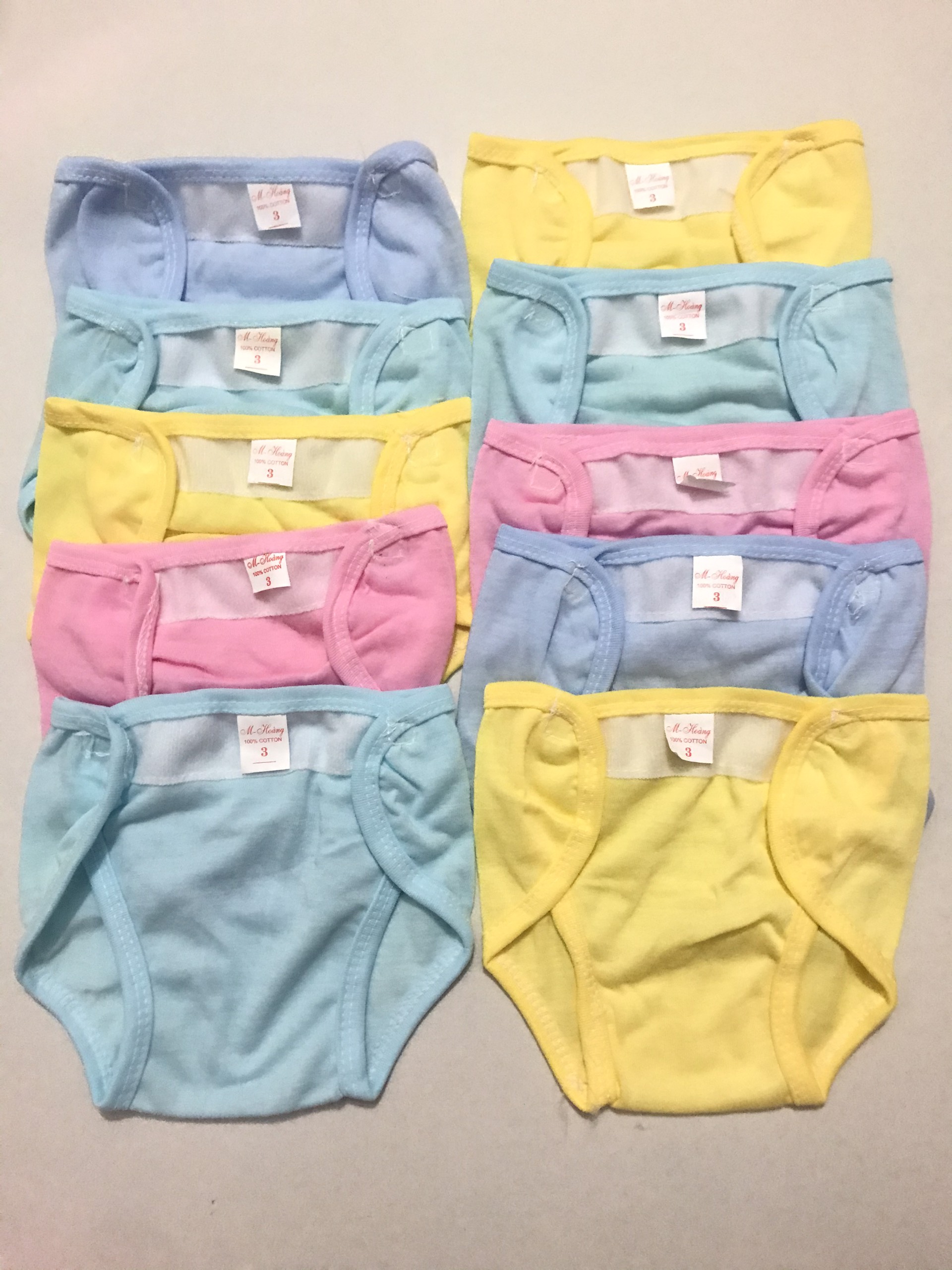 Combo 5 quần đóng bỉm cho bé dày đẹp nhiều màu cỡ 2-3 (size M-L)