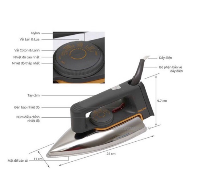 Bàn là, bàn ủi khô hd 1172