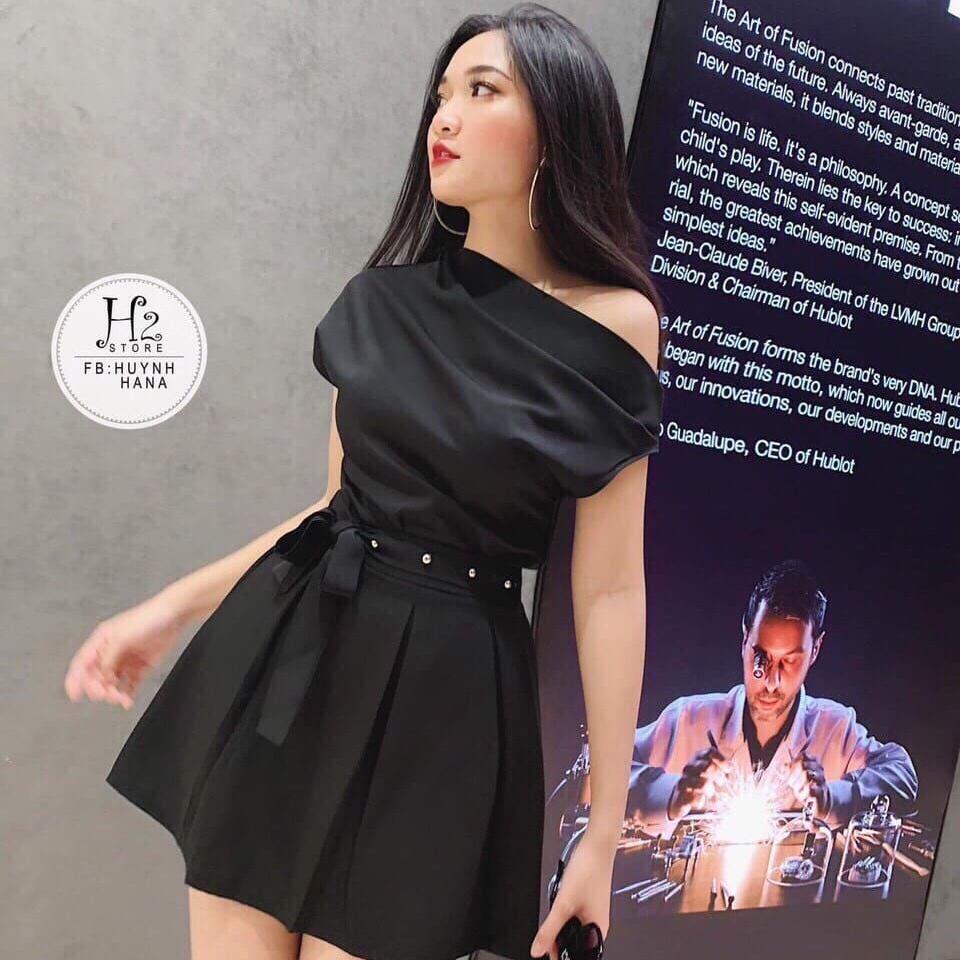 Đầm Lệch Vai Kết Cườm Sang Trọng Quý Hóa Thời Trang HARI