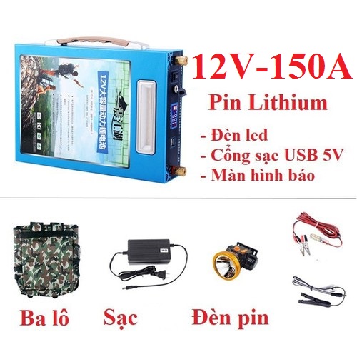 Bình Pin lithium 12V - 150Ah - Pin lithium 12V - 150Ah - Tây Nguyên Shopping phụ kiện chuyên dành ch