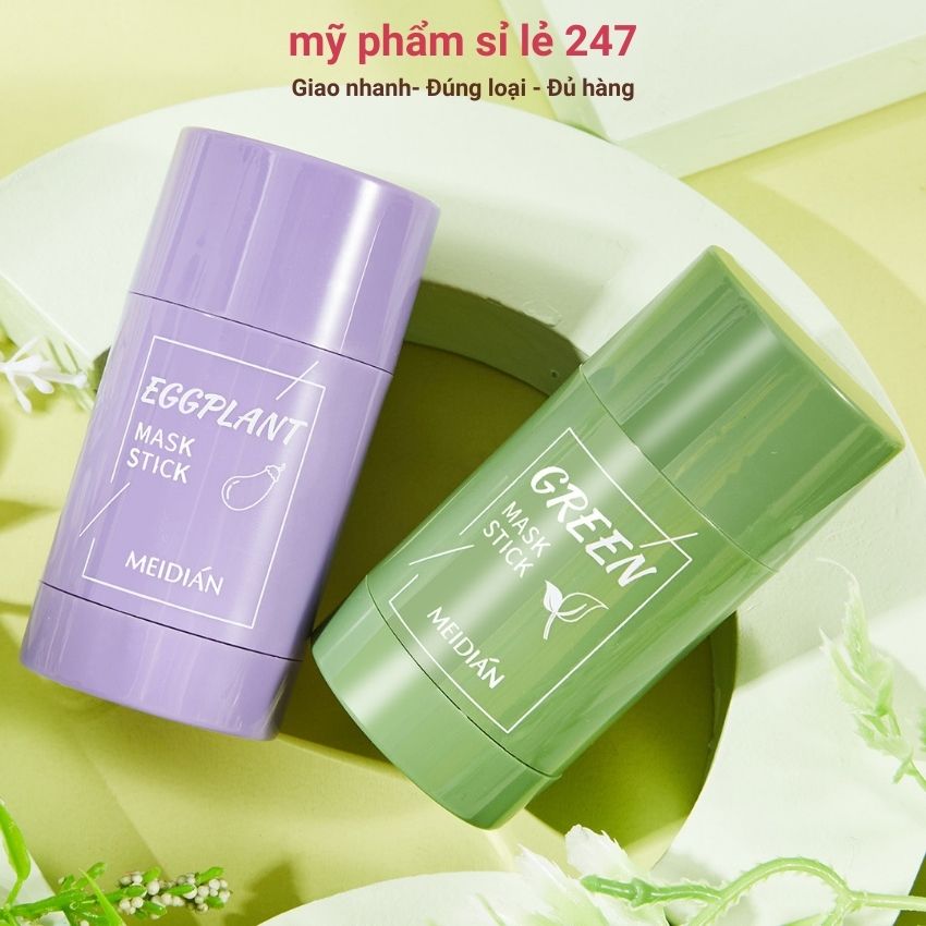 mặt nạ đất sét cho da dầu mụn 40g meidian thanh lăn mặt nạ đất sét làm sạch dầu mụn se khít lỗ chân lông làm sáng da dưỡng ẩm tinh chất trà xanh cà tím phù hợp cho mọi loại da myphamsile247 Ni066V2