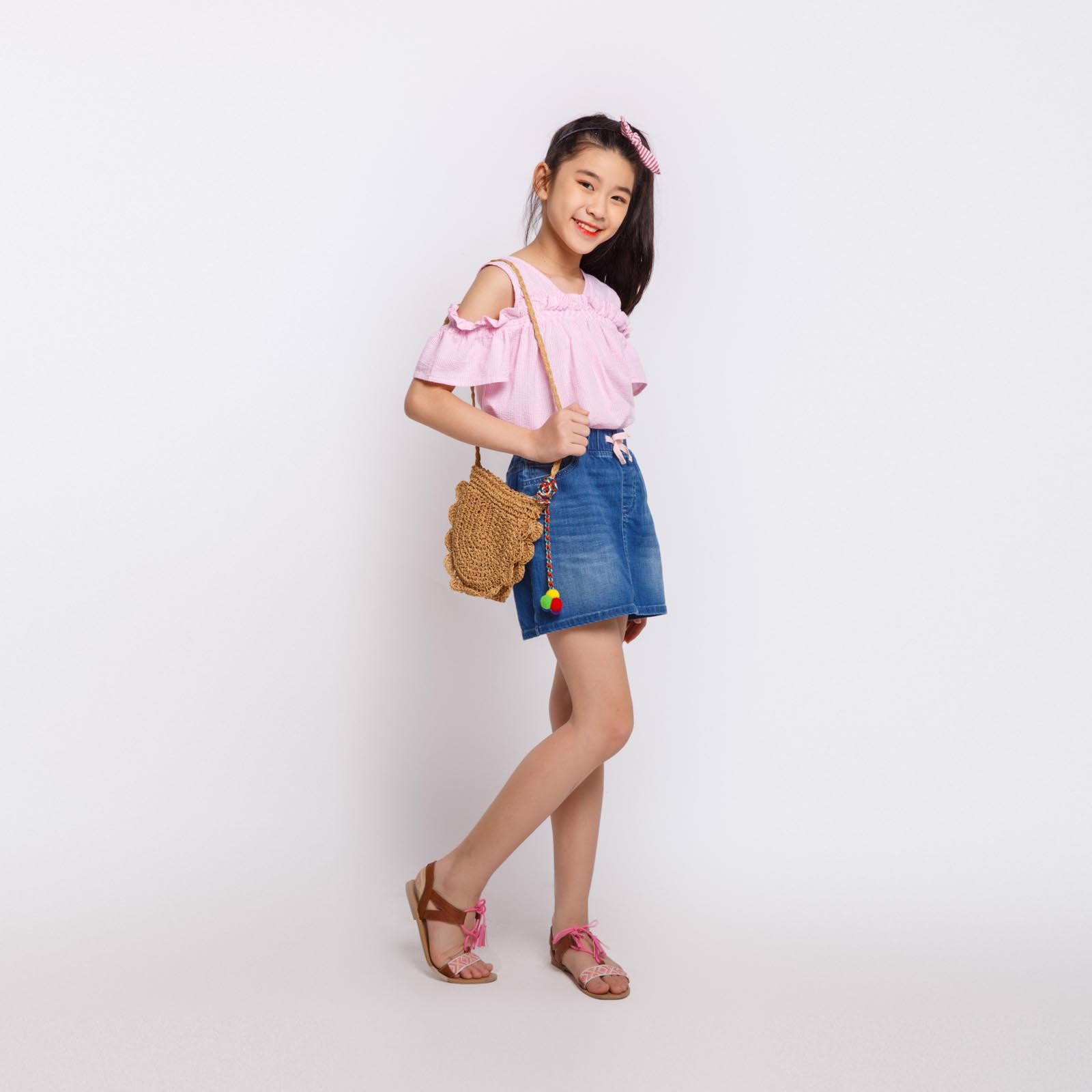 Chân váy Pull- on denim basic