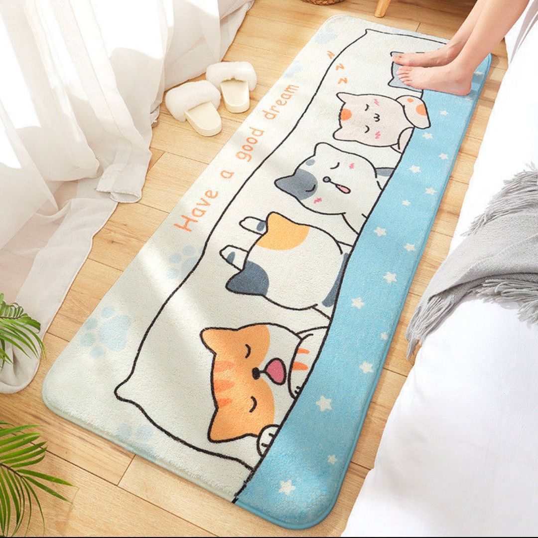 Thảm trải sàn hình chữ nhật cao cấp đơn giản trang trí phòng ngủ phòng khách siêu mềm mịn tts005