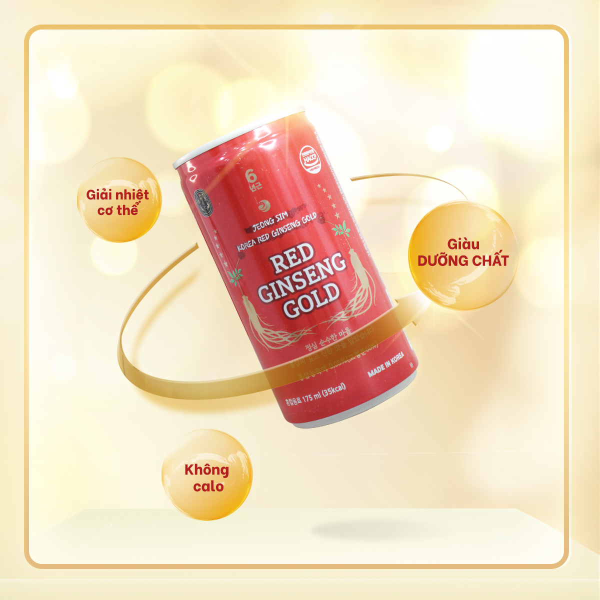 Hồng Sâm Lon JEONG SIM Hàn Quốc thượng hạng 175ml ( thùng 30 Lon)