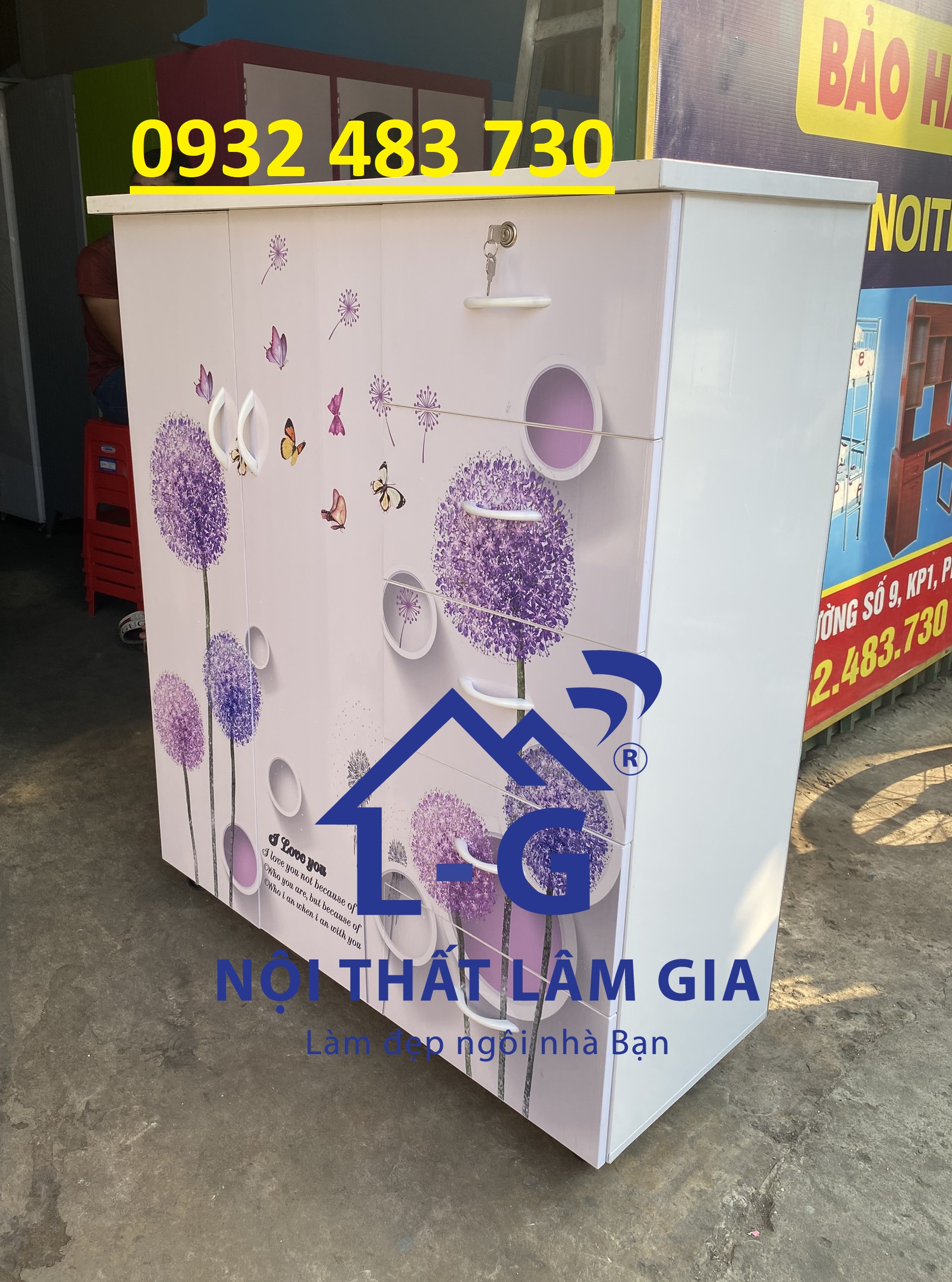 Tủ nhựa đài loan in 3D nhiều họa tiết ( 1m25x1m06x42cm) HCM