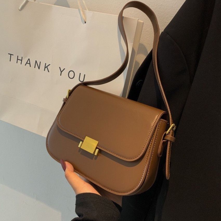 Túi xách nữ quai da hanabag, túi kẹp nách đeo chéo đeo vai thời trang cao cấp