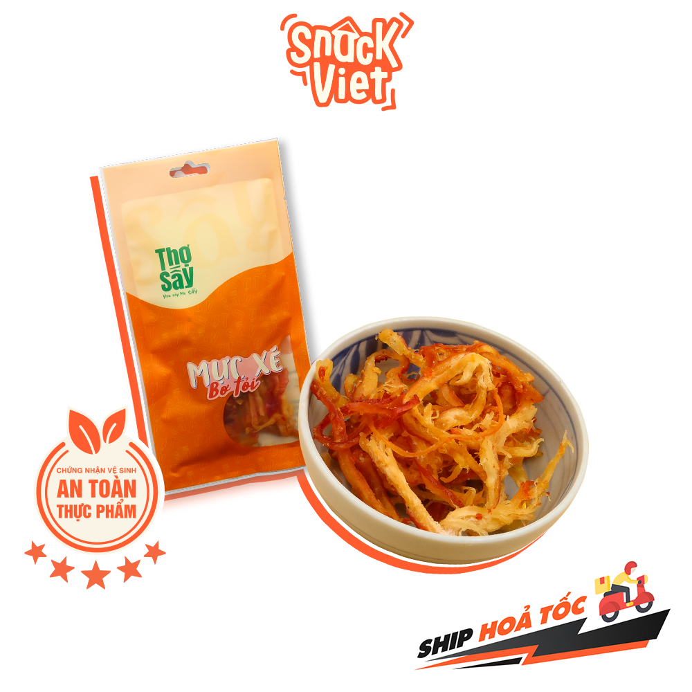 Mực xé bơ tỏi thợ sấy - túi 35g đồ ăn vặt sài gòn cực ngon, cực rẻ 😱