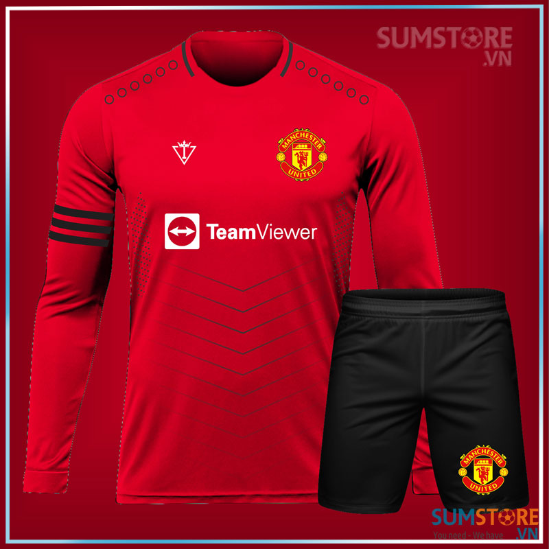 Áo Bóng Đá Độc Lạ Dài Tay MU Man United S03 Đỏ - Đồ Đá Banh Nam Nữ Vải Thun Thể Thao Cao Cấp Họa Tiết Đẹp Mắt