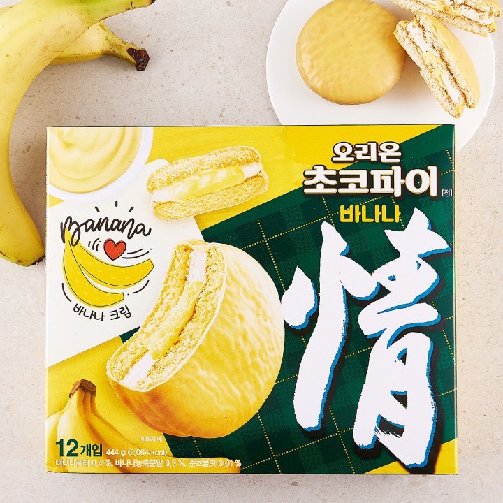Bánh choco pie kem chuối orion 444g hàn quốc