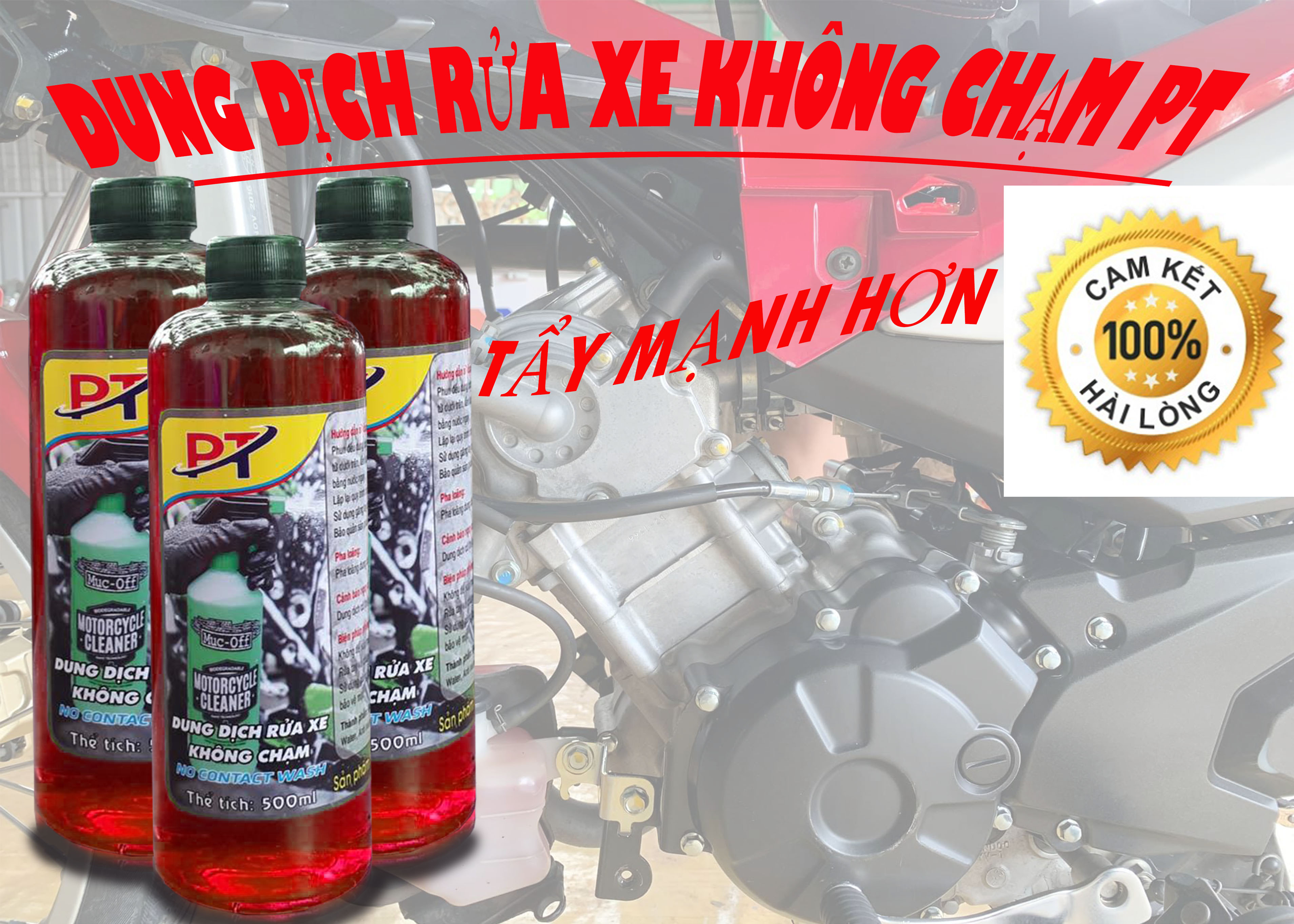 (TẶNG KÈM VÒI XỊT)DUNG DỊCH TẨY RỬA ĐẦU BÒ LỐC MÁY KHÔNG CHẠM PT LOẠI MÀU ĐỎ SIÊU MẠNH