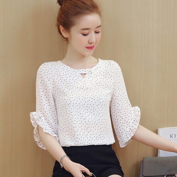 Áo chấm bi tay bèo v-sm0kn14