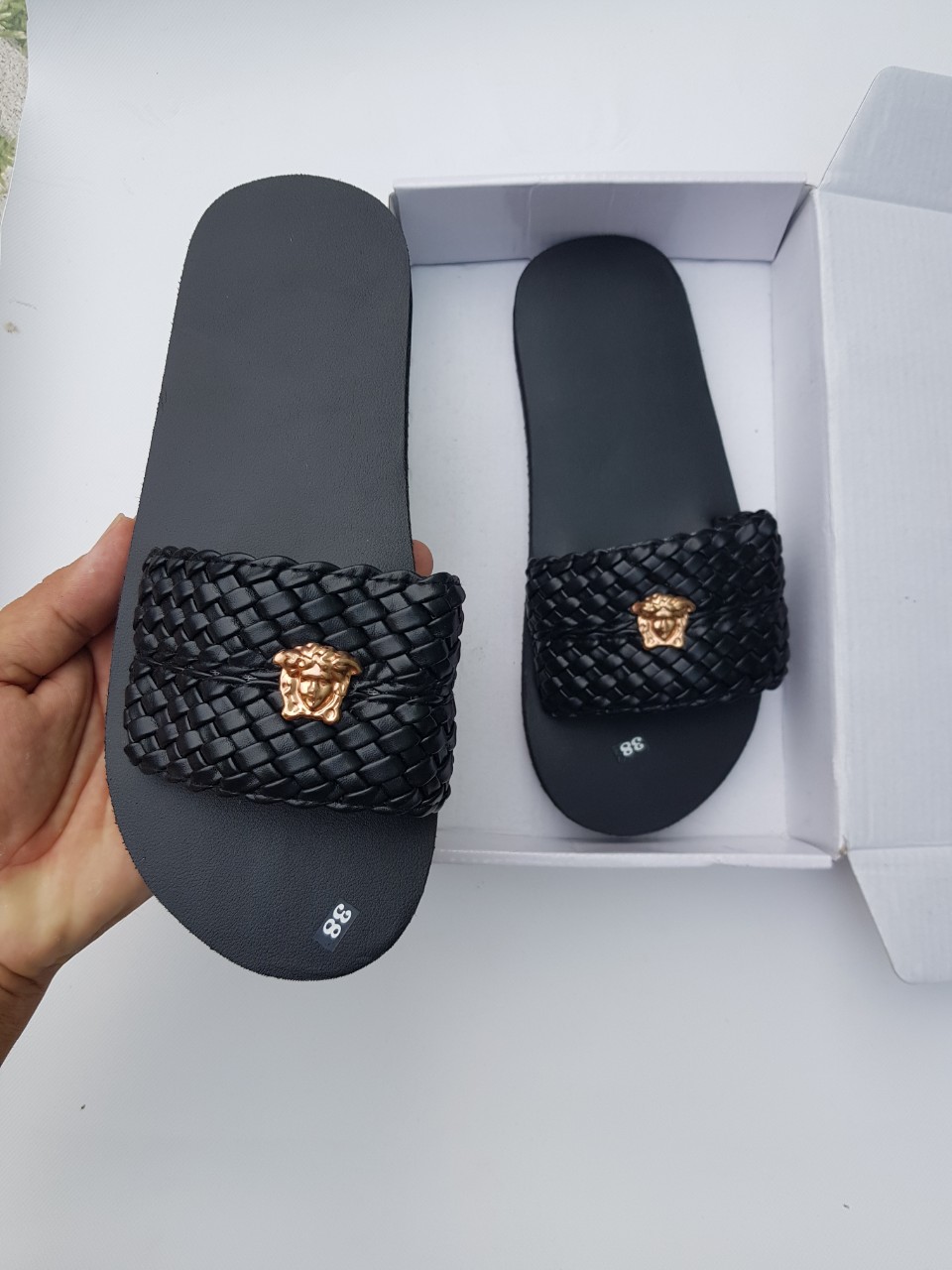 [FREESHIP + HOÀN TIỀN 50K] sandal đồng nai dép quai ngang nam và nữ ( đế đen quai bính đen ) size từ 35 nữ đến 43 nam